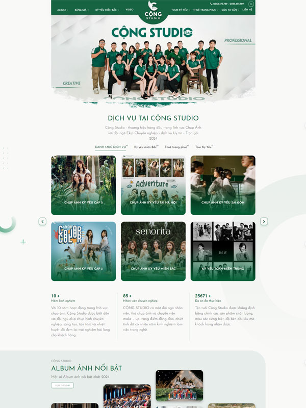 Mẫu thiết kế website chụp ảnh kỷ yếu 